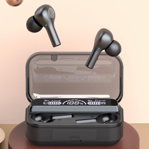 278 TWS External Noise Cancelling Touch Bluetooth Earphone with Charging Box, Support LED Power Digital Display & Breathing Lights & Call & Voice Assistant(Black)