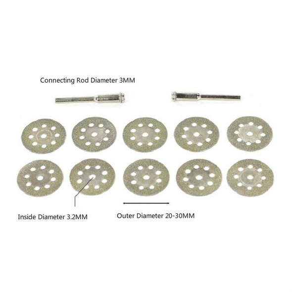 10 Saw Blade 2 Connecting rod 8 Holes Emery Cutting Chip Jade  Saw Blade Electric Grinder Accessories, Size:30MM