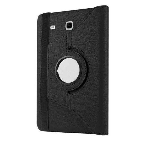 Litchi Texture Rotary Stand Leather Case for Samsung Galaxy Tab E 9.6 T560 / T561 - Black