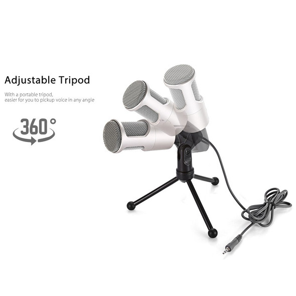 YANMAI SF-960 Computer Microphone 3.5mm Plug Professional Capacitive Stereo Mic with Tripod