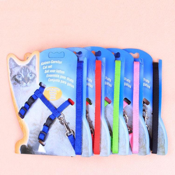 5 PCS I-shaped Nylon Cat Leash Pet Chest Strap(Blue)