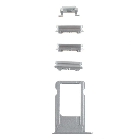 OEM for iPhone 6s Side Button Set (Mute / Power / Volume Buttons + Sim Card Tray) - Silver Color