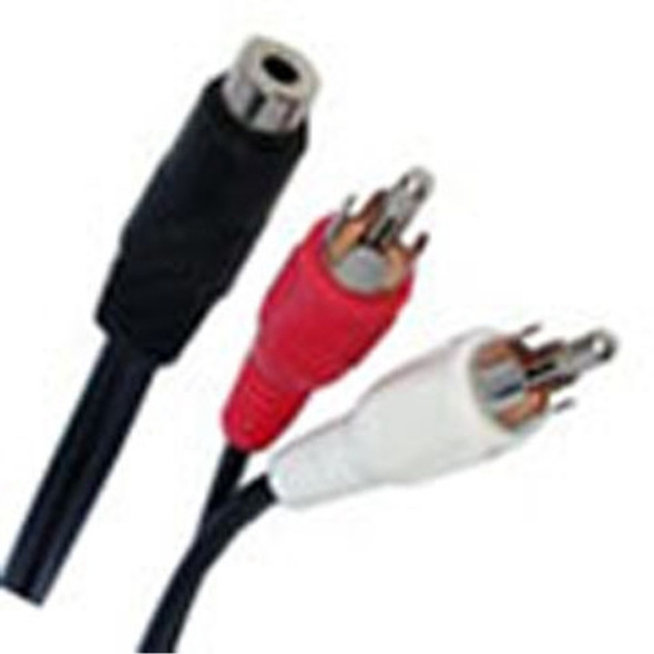 3.5mm female stereo jack to 2 male RCA plugs cable;0.5M without alone packing