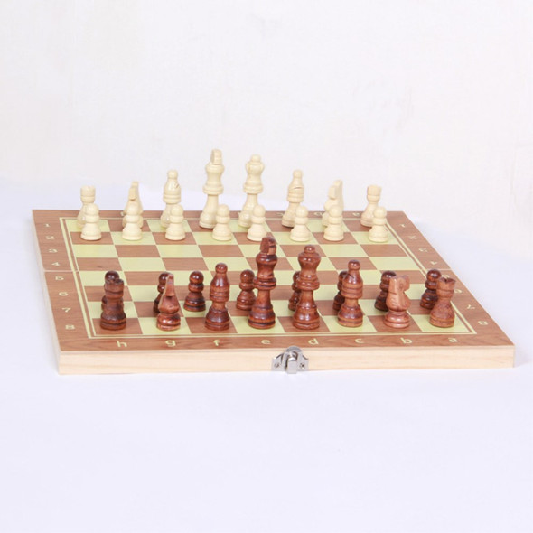 Folding Wooden International Chess Set Chessmen Collection Portable Board Game, 29*15*3cm