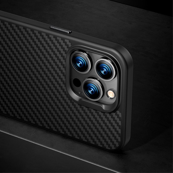 X-LEVEL Nano Kevlar Series for iPhone 14 Pro Max Carbon Fiber Magnetic  Phone Case Ultra Slim Aramid Fiber Drop-proof Back Cover - Black Wholesale