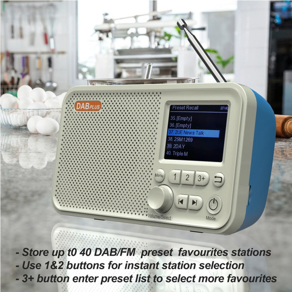 Portable Radio Digital Tuning AM/FM Stereo Radio Player Rechargeable Supports TF USB Port, Sleep Timer