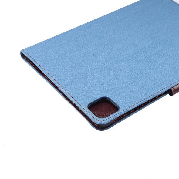 iPad Air 2022 / 2020 10.9 Denim Texture PC Horizontal Flip Leather Protective Case, with Holder & Card Slots & Wallet & Photo Frame & Sleep / Wake-up Function(Light Blue)