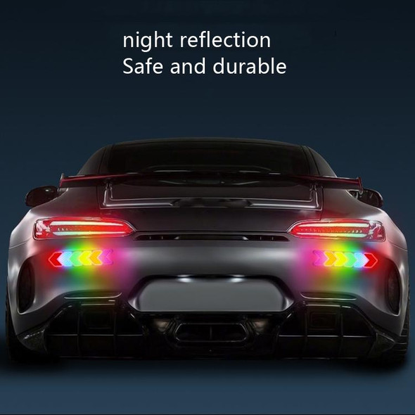 2 Sets Car Safety Warning Reflective Anti-Strike Stickers, Colour: Epoxy Colorful