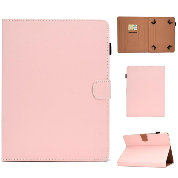 7 inch Solid Color Tablet PC Universal Magnetic Horizontal Flip Leatherette Case with Card Slots & Holder(Pink)