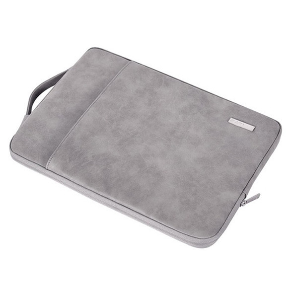 CANVASARTISAN L11-89 PU Leather Notebook Sleeve Anti-dust Computer Sleeve 15'' Laptop Business Style Large Bag - Grey