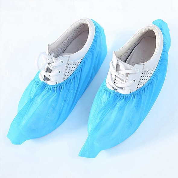 100 PCS 400g Disposable Shoe Covers - Kids Indoor Cleaning Floor Thicken Non-Woven Fabric Overshoes(Baby Blue)
