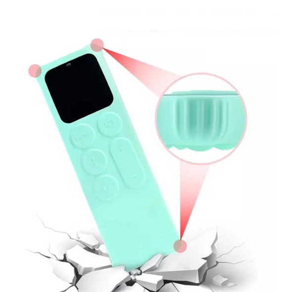 For Apple TV 4 Silicone Anti-drop Remote Controller Cover Anti-slip Protective Sleeve - Green