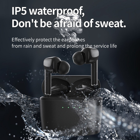 ESSAGER J8 ANC TWS Wireless Bluetooth 5.2 Earphone Active Noise Cancelling Waterproof Stereo Music Calling Headset - Black