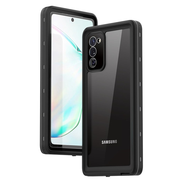 REDPEPPER for Samsung Galaxy Note20 4G/5G IP68 Waterproof Phone Case [Support Fingerprint Unlock ] [Clear Back] - Black