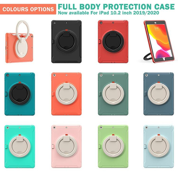 Shockproof TPU + PC Protective Case with 360 Degree Rotation Foldable Handle Grip Holder & Pen Slot - iPad 10.2 2021 / 2020 / 2019(Emmerald Green)