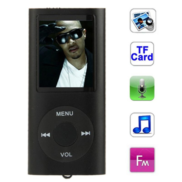 1.8 inch TFT Screen Metal MP4 Player with TF Card Slot, Support Recorder, FM Radio, E-Book and Calendar(Black)