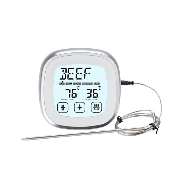 Timer Alarm Function Digital Meat Thermometer with Waterproof Long Probe for Oven BBQ Grill Kitchen Food Smoker Cooking