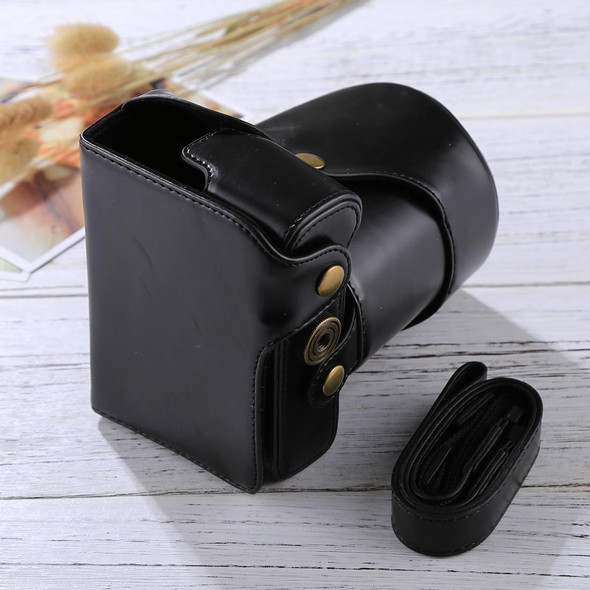 Full Body Camera PU Leather Case Bag with Strap for FUJIFILM X-E3 (18-55mm / XF 23mm Lens)(Black)