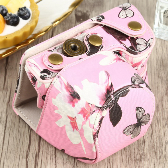 Flower Pattern PU Leatherette Camera Case for Sony A6000 / A6300 / A6400 / Nex 6 (Pink)