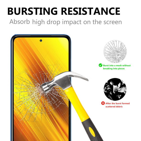 Full Glue Full Size Tempered Glass Screen Protector for Xiaomi Poco X3 NFC/Poco X3 - Black