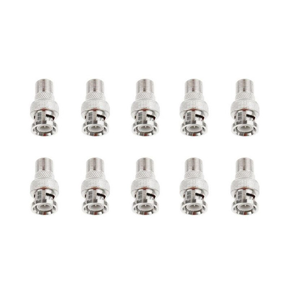 10 PCS BNC Plug to F Jack Connector, Comes in Durable Construction