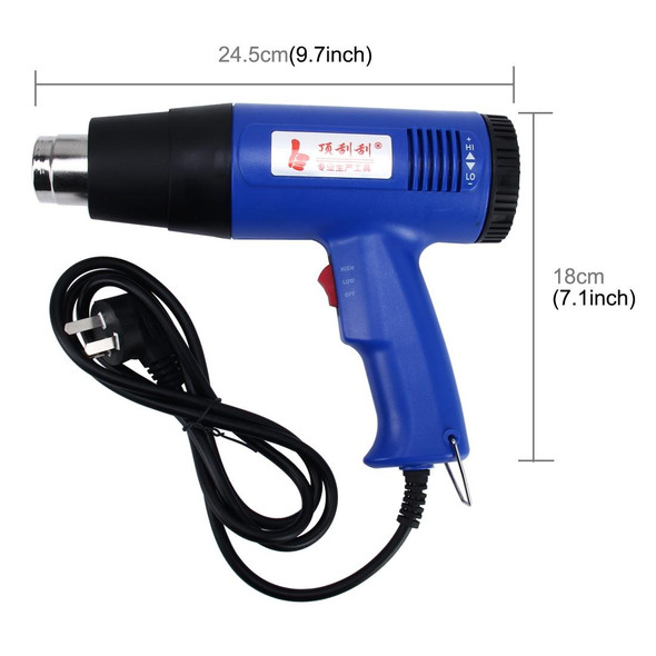 DINGGUAGUA 1800W Industrial Heavy Duty Professional Adjustable Temperature from 50 Degrees Celsius to 650 Degrees Celsius Heat Air Gun Tool