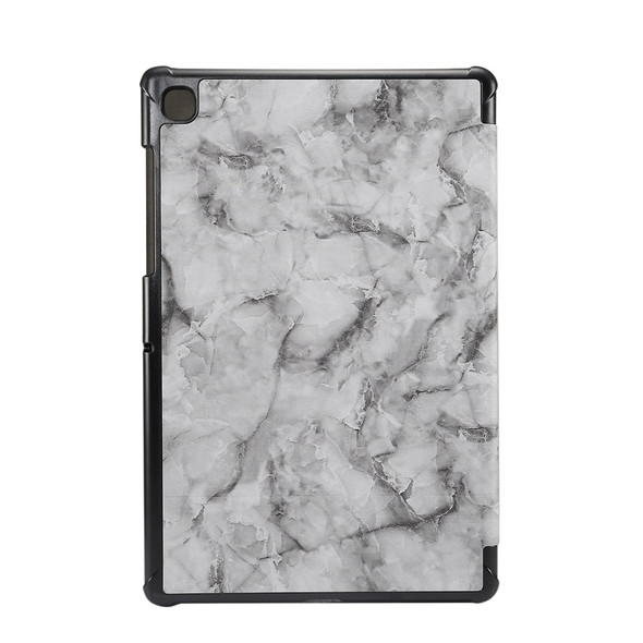 Marble Pattern Tri-fold Leather Tablet Shell for Samsung Galaxy Tab A7 10.4 (2020) T505/T500 - Grey