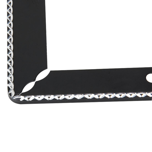 2 PCS Stainless Steel License Plate Frame Simple and Beautiful Car License Plate Frame Holder Universal License Plate Holder Car Accessories(Black)