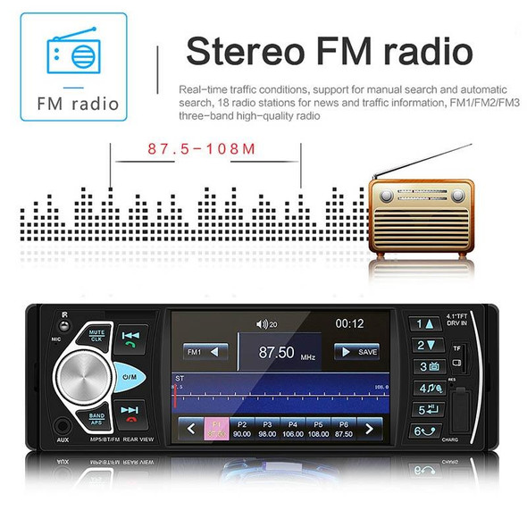 SWM-4022D HD 4.1 inch 12V Universal Car Radio Receiver MP5 Player, Support FM & Bluetooth & TF Card with Remote Control