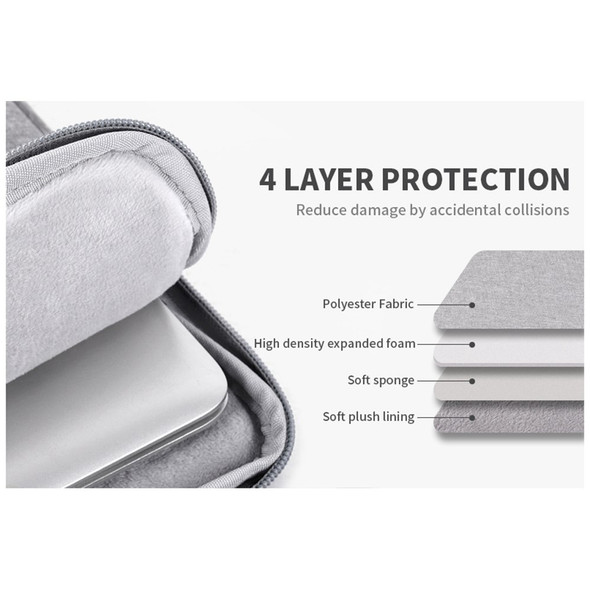 CANVASARTISAN L25-53 Business Style Shockproof Carry Case for 13 inch Laptops Protector Anti-Scratch Notebook Sleeve Bag - Light Grey