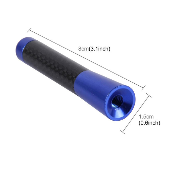 Carbon Fiber Aluminum Short Antenna Polished Universal Screws Base(Medium Size) (Blue)