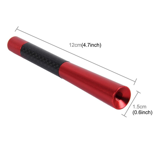 Carbon Fiber Aluminum Short Antenna Polished Universal Screws Base(Big Size)(Red)