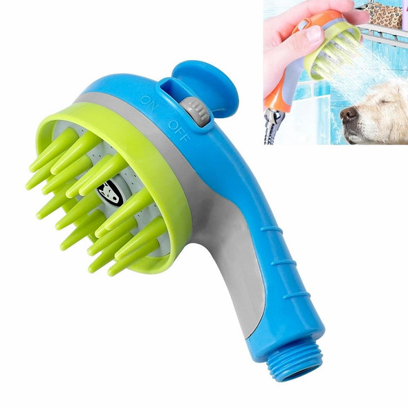 Pet Shower Shower Brush with Non-slip Handle Nozzle(Blue)