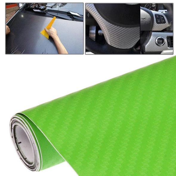 Car Decorative 3D Carbon Fiber PVC Sticker, Size: 152cm x 50cm(Green)