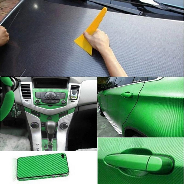 Car Decorative 3D Carbon Fiber PVC Sticker, Size: 152cm x 50cm(Green)