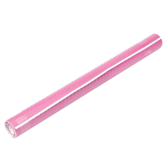 Car Decorative 3D Carbon Fiber PVC Sticker, Size: 152cm x 50cm(Pink)