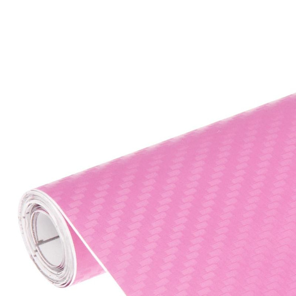 Car Decorative 3D Carbon Fiber PVC Sticker, Size: 152cm x 50cm(Pink)