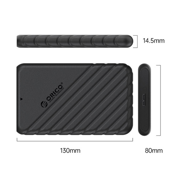ORICO 25PW1-U3 5Gbps Transmission Micro-B 2.5" External Storage HDD Enclosure SATA HDD SSD Hard Drive Enclosure Support 6TB - Black