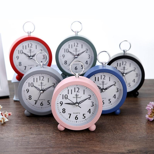 2 PCS Office Home Round Alarm Clock Student Watch Gift(Pink)