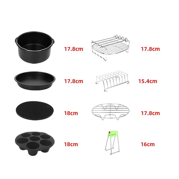 12 PCS/Set 7 Inch Air Fryer Baking Accessories Stainless Steel Set