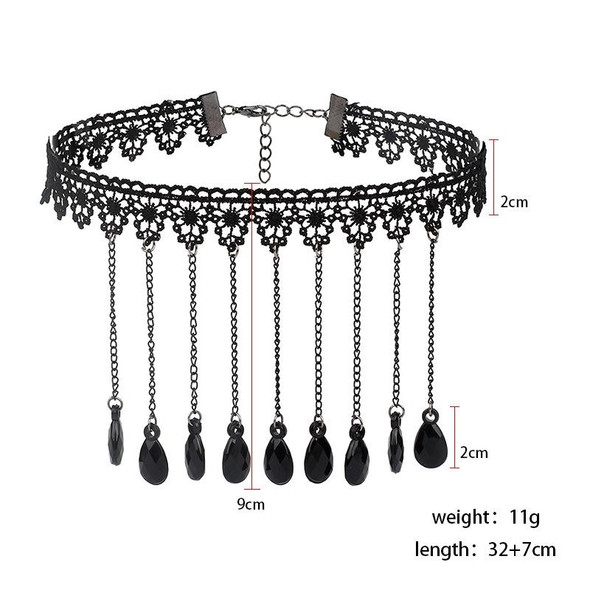 Fringe Lace Gothic Lolita Vintage Necklace,Style: 1557