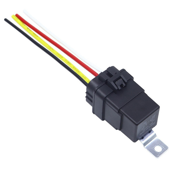 YQTANEN Waterproof Car Relay with Socket and Harness Sealed 40A 12V/24V Vehicle Relay - 12V 4-Pin