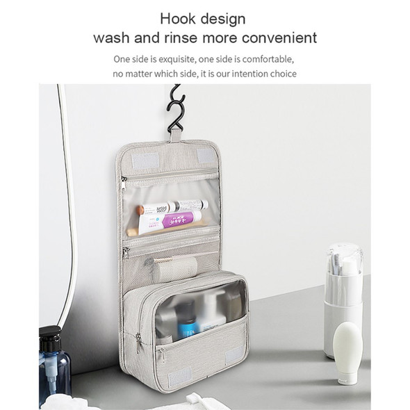 XS02 Portable Travel Waterproof Nylon Toiletry Bag Cosmetics Storage Makeup Bag with Hanging Hook - Green