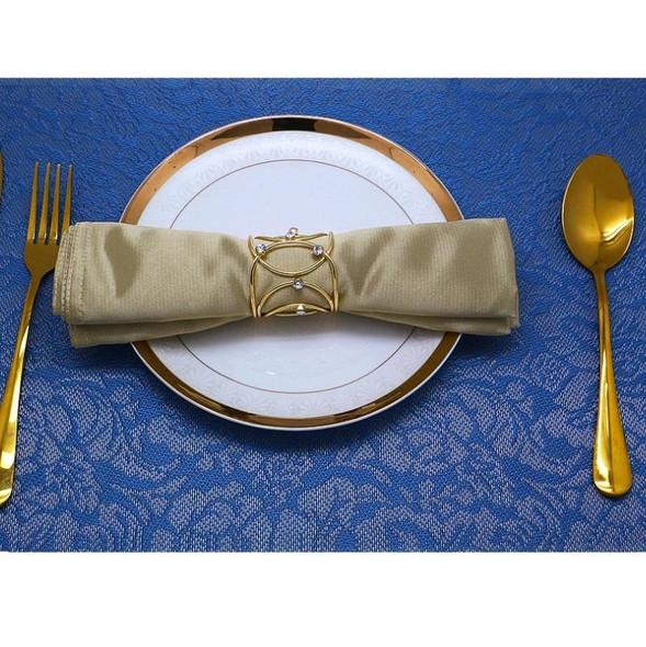 6 PCS CJK1019 Three-Dimensional Diamond-Studded Napkin Buckle Hotel Table Wedding Banquet Accessories(Golden)