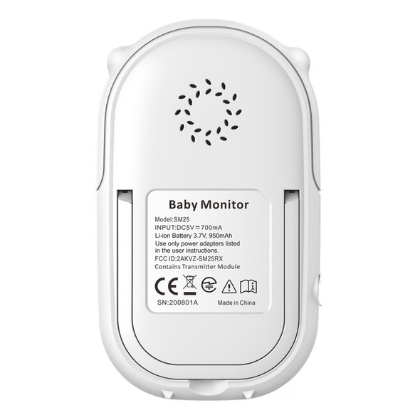 SM25 2.5-inch Wireless Video Baby Monitor Color Camera Two-way Intercom Infrared Night Vision Temperature Monitoring Device - US Plug