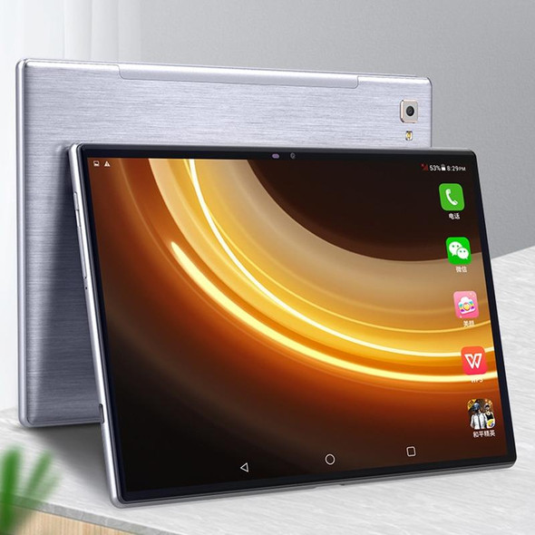 YQ16 4G Phone Call Tablet PC, 10.1 inch, 3GB+32GB, Android 10 MTK6762 Octa Core Up to 2.0GHz, Support Dual SIM, WiFi, Bluetooth, OTG, GPS, US Plug (Silver)
