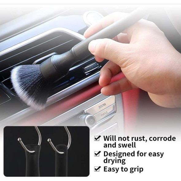Car Air Conditioner Outlet Brush Interior Cleaning Soft Brush, Specification: Small+Large(Black)