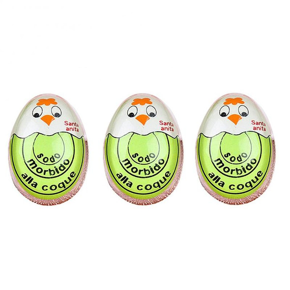 3 PCS Boiled Egg Timer Reminder Color-changing Cartoon Egg Timer, Specification: Green Chick