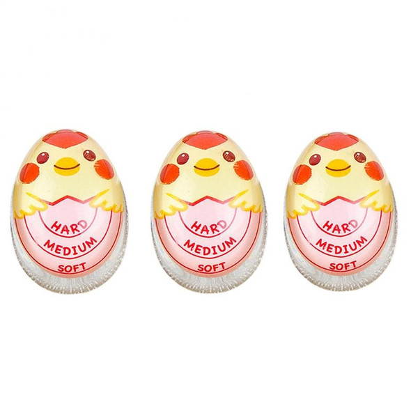 3 PCS Boiled Egg Timer Reminder Color-changing Cartoon Egg Timer, Specification: Pink Chick