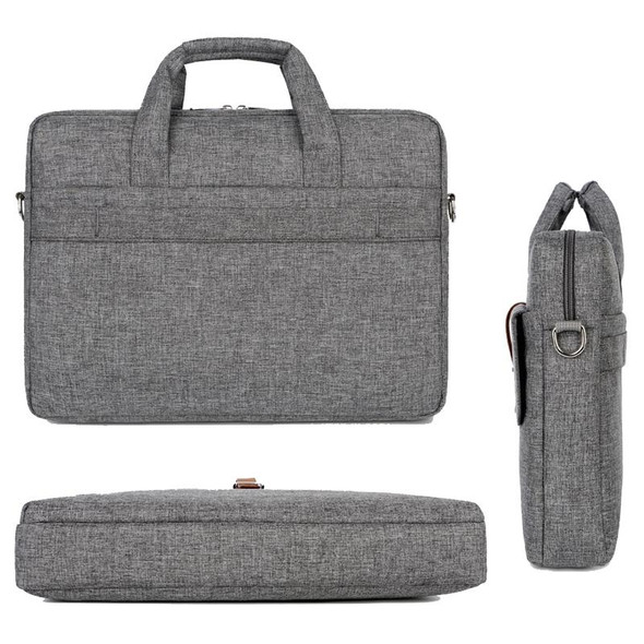 Multifunctional Wear-resistant Shoulder Handheld Laptop Bag, Size: 15 - 15.6 inch(Gray)